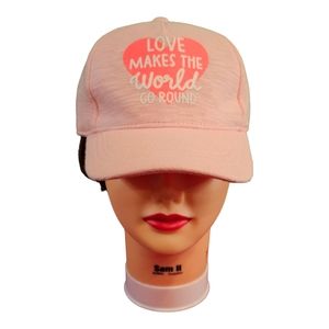 Love Makes The World Go Round Pink Baseball Hat Cap‎ Elastic Band Adjustable